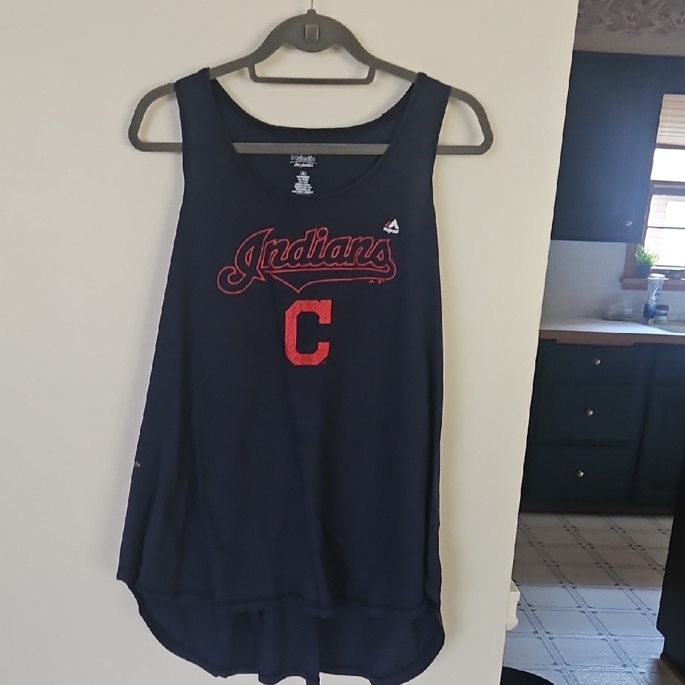 Majestic Dark Blue Indians Sleeveless Top